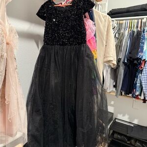 Elegant Black Sequin and Tulle Dress